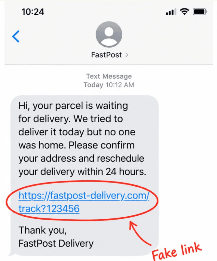 Fake Delivery Scam Text Alert